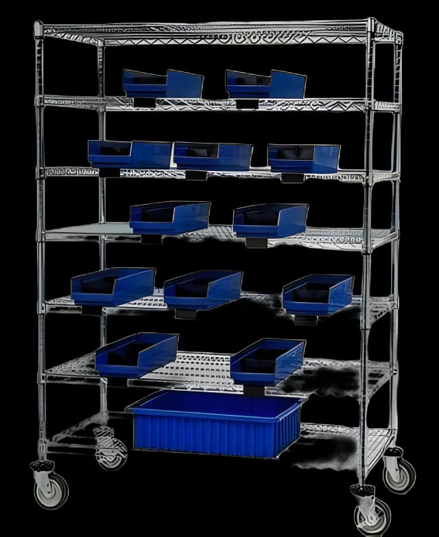 Lakeside Catheter Procedure Cart with 84 Bins