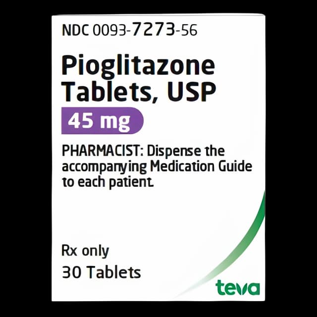 Pioglitazone HCl 45 mg by Teva - Diabetes Control Tablets