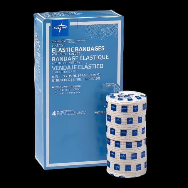 Elastic Bandage Matrix 6 Inch X 10 Yard Double Hook and Loop Closure Natural NonSterile Medium Compression