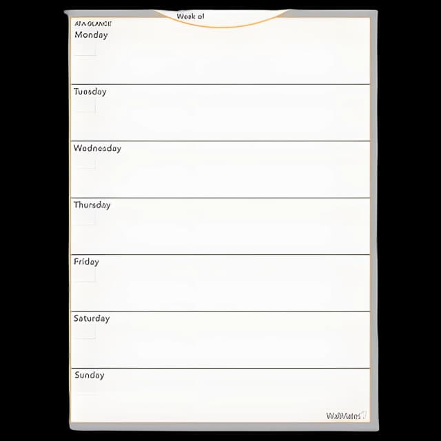 WallMates Self-Adhesive Dry Erase Weekly Planning Surfaces, 18 x 24, White/Gray/Orange Sheets, Undated