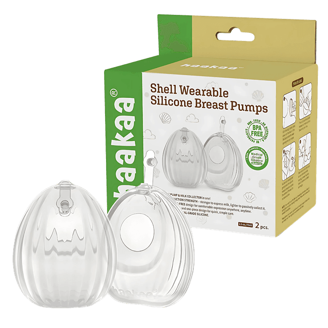 Shell Wearable Silicone Breast Pumps - 2.5oz/75ml - 2pcs
