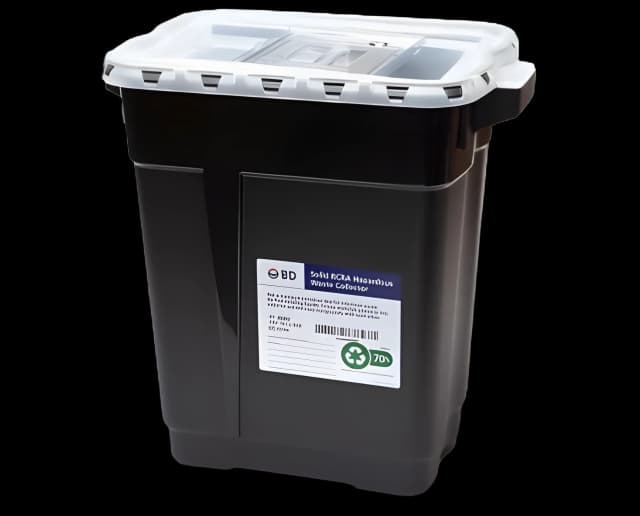RCRA Waste Container Recykleen™ Black Base 18-1/2 X 17-3/4 X 11-3/4 Inch Vertical Entry 9 Gallon - 305069