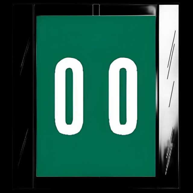 Pre-Printed Label Chart Tab Green 0 | 0 White Numeric 1-2/3 Inch