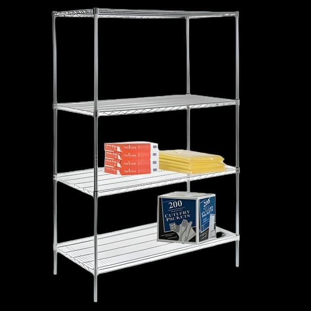 Wire Shelving Unit 4 Shelves 18 X 48 X 63 Inch Chrome