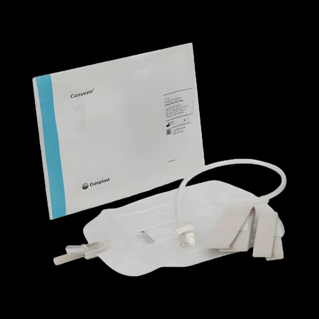 Urinary Leg Bag Conveen® Security+ Anti-Reflux Valve NonSterile 600 mL Polyethylene / Flocked