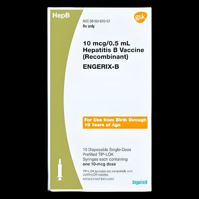 ENGERIX-B® Pediatric Hepatitis B Vaccine Indicated for People from Birth Through 19 Years of Age 10 mcg / 0.5 mL Injection Prefilled Syringe 0.5 mL
