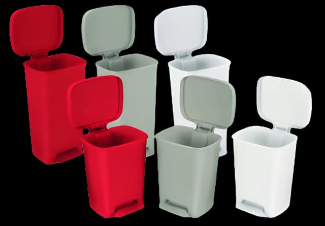 Trash Can McKesson 32 Quart Rectangular White Plastic Step On