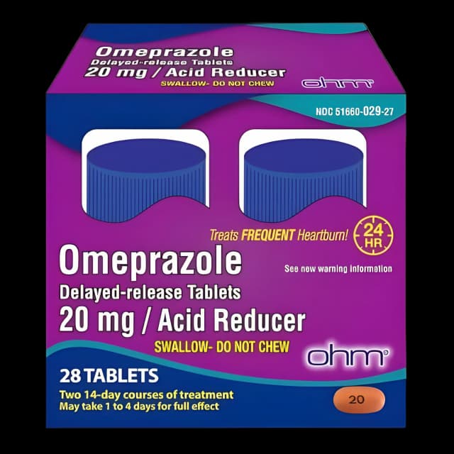 Omeprazole 20mg by Ohm Labs - Acid Reflux & Heartburn Tablets