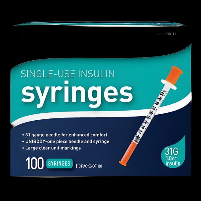 TRUEplus 1 mL Insulin Syringe with Needle - Sterile & Silicone-Coated