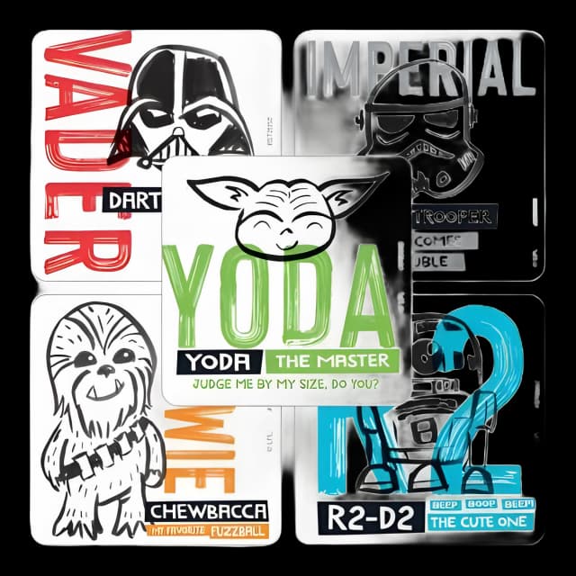 SmileMakers® 100 per Roll Star Wars Doodles Sticker 2-1/2 Inch