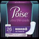 Bladder Control Pad Poise® Ultra Thin Ultimate 15.9 Inch Length Heavy Absorbency Sodium Polyacrylate Core One Size Fits Most