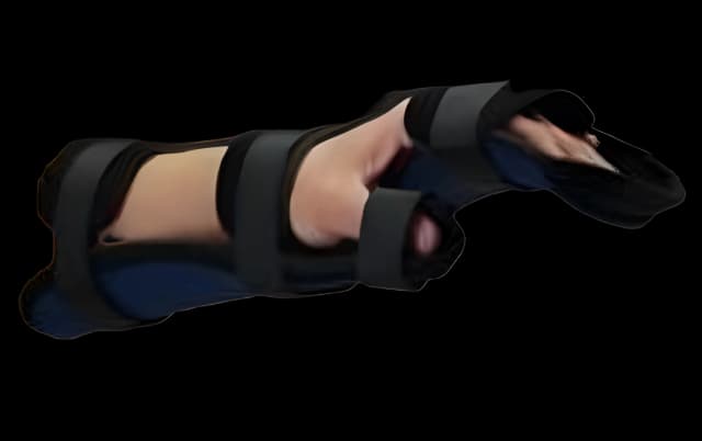 Functional Resting Hand Orthosis Rolyan® Kydex Kydex® Thermoplastic / Volara® Right Hand Black Large