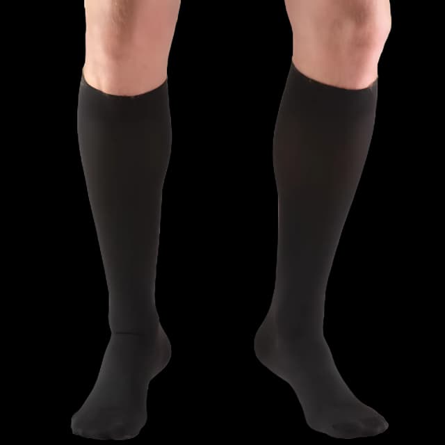 Compression Stocking Truform® Knee High 2X-Large Black Closed Toe