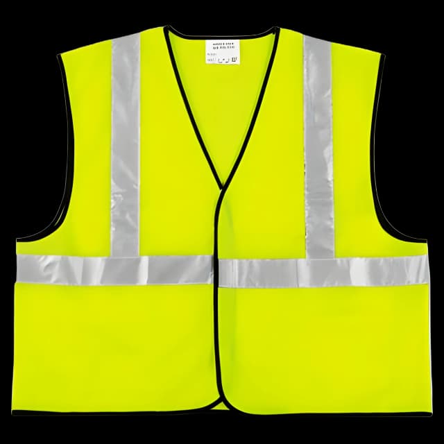 Class 2 Safety Vest, Polyester, X-Large, Fluorescent Lime with Silver Stripe