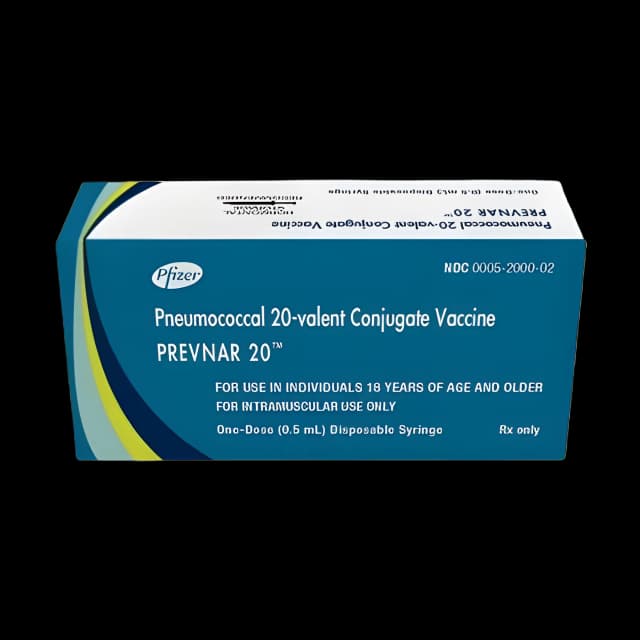 PREVNAR 20™ Pneumonia Vaccine Indicated for People 6 Weeks of Age and Older Pneumococcal 20-valent Conjugate Vaccine [Diphtheria CRM197 Protein], Preservative Free 2.2 mcg - 4.4 mcg / 0.5 mL Injection Prefilled Syringe 0.5 mL - 00005200002