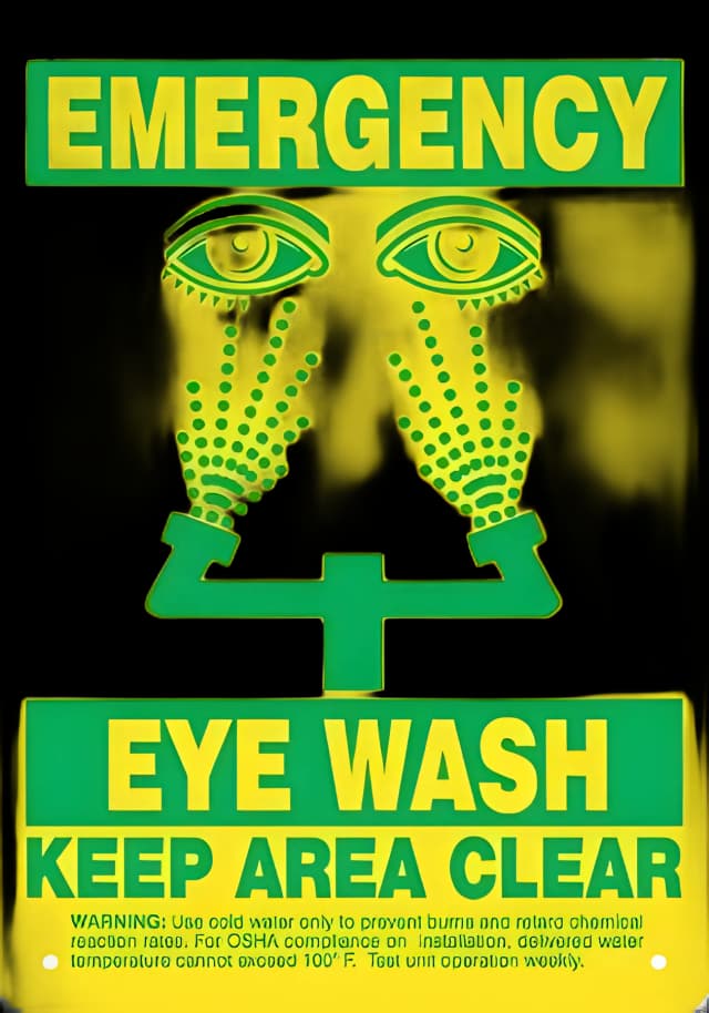 Wall Sign First Aid Sign Benco Dental™ Emergency Eye Wash