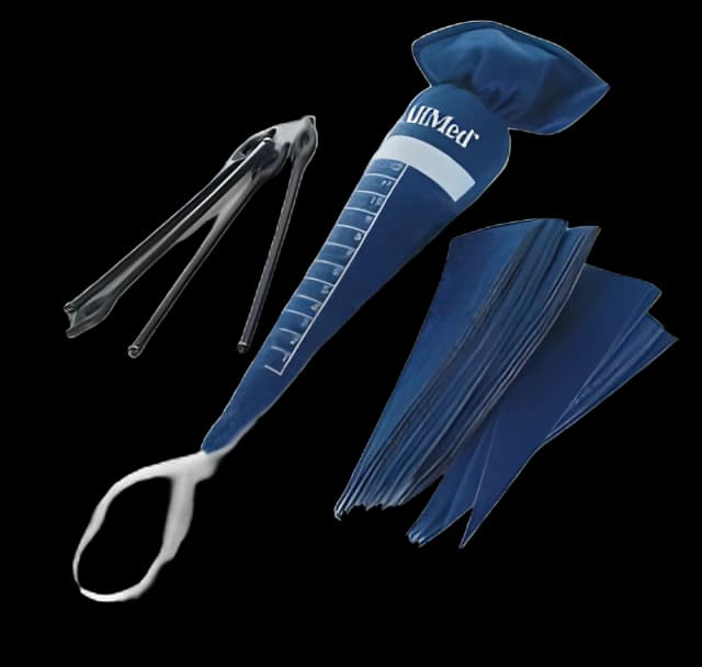 Hand Contracture Orthosis and Hygiene Kit AliMed® Carrot Shape Cotton / Plastic Left or Right Hand Blue One Size Fits Most