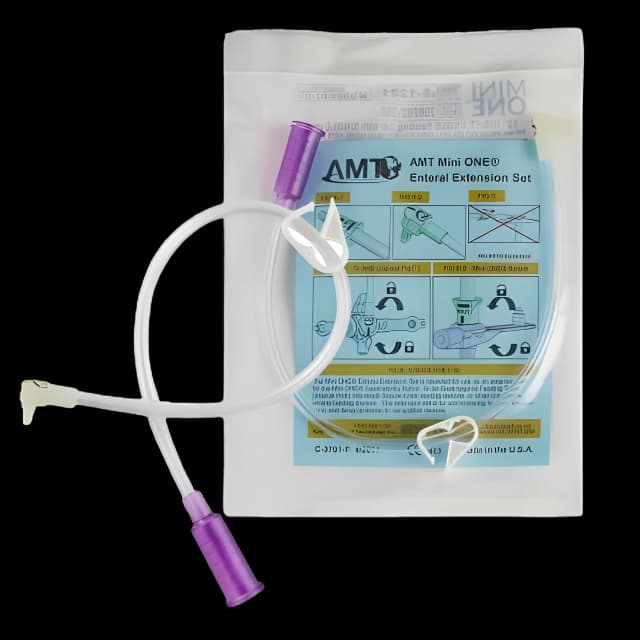 Bolus Enteral Feeding Extension Tube Set Mini ONE® 12 Inch, Purple