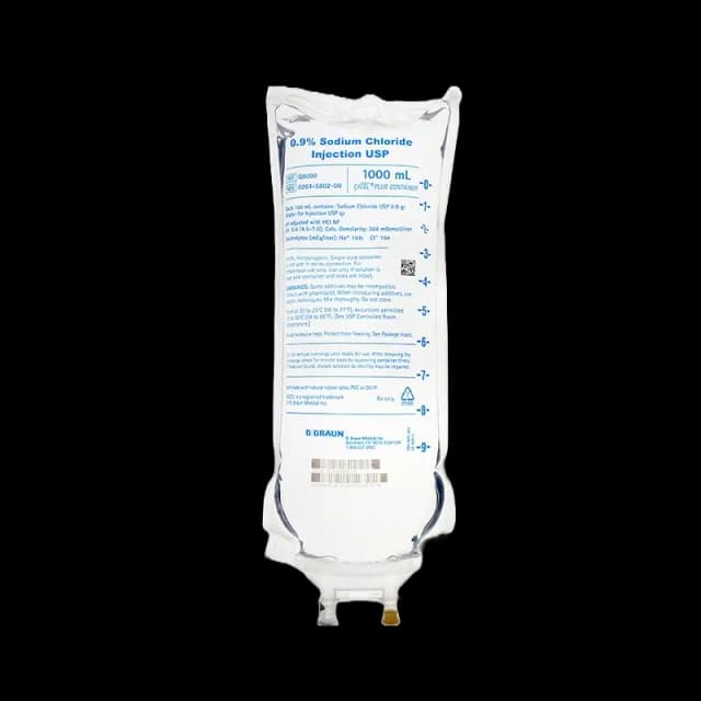 Replacement Preparation Sodium Chloride 0.9% IV Solution Flexible Bag 1,000 mL - Q8000