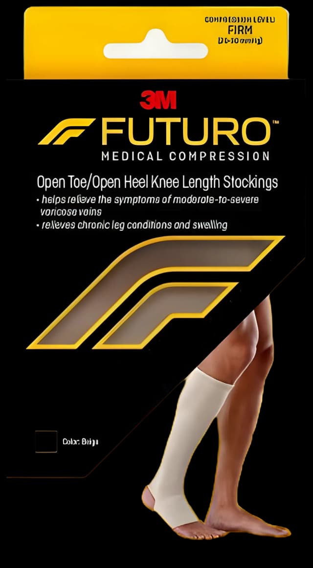 3M Futuro Open Toe Compression Stockings - Medium Beige