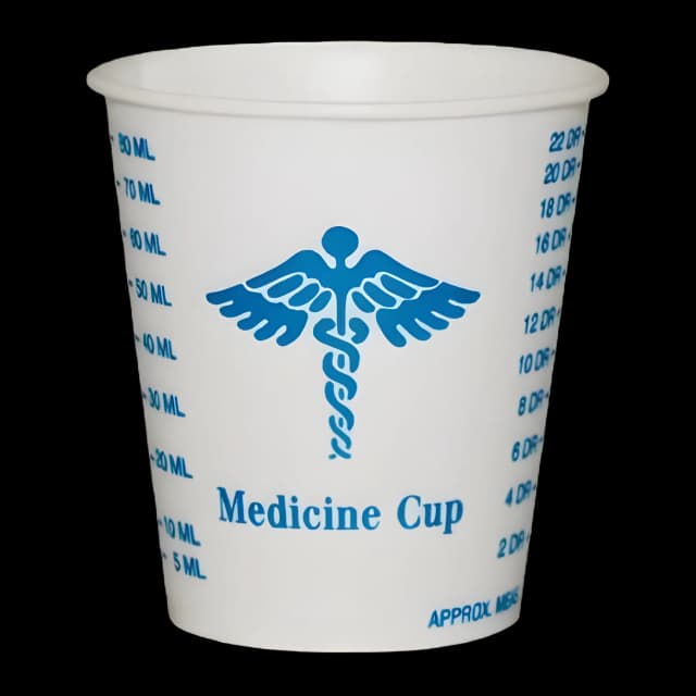 Graduated Medicine Cup Solo® 3 oz. Medical Print Wax Coated Paper Disposable