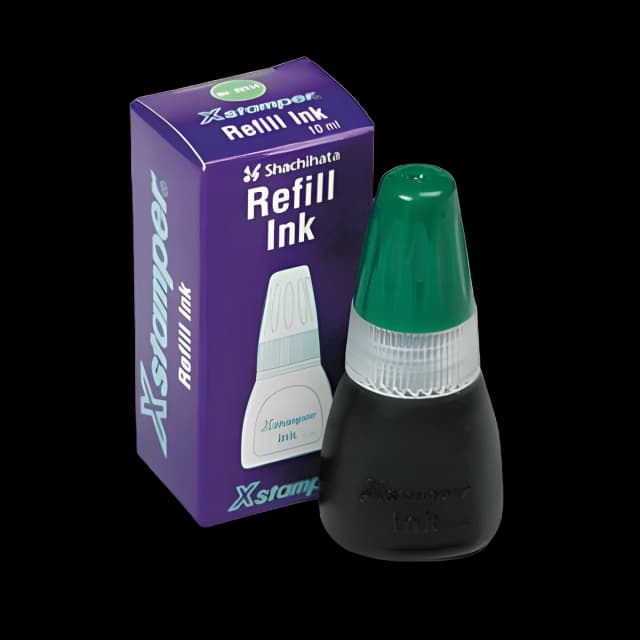 Refill Ink for Xstamper Stamps, 10 mL Bottle, Green