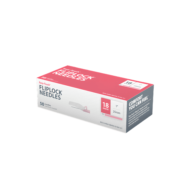 Safety Hyodermic Needle 18G. 1" EasyTouch FlipLock