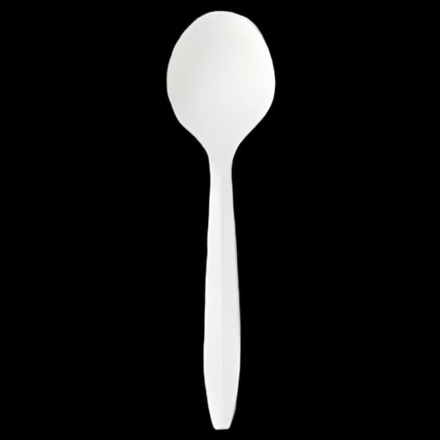 Mediumweight Polystyrene Cutlery, Soup Spoon, White, 1,000/Carton