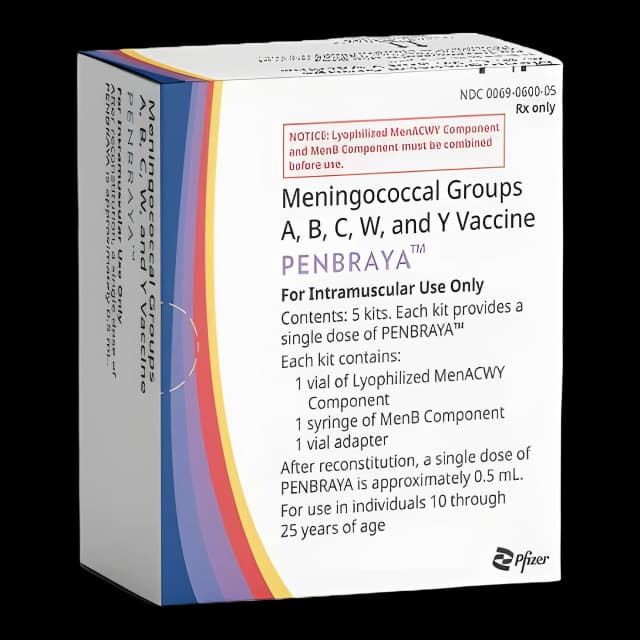 PENBRAYA™ Meningitis Vaccine Indicated for People 10 Through 25 Years of Age Meningococcal Groups A, B, C, W, and Y Vaccine Injection Prefilled Syringe 0.5 mL - 00069060005