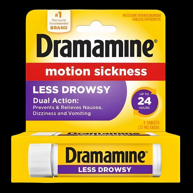 Nausea Relief Dramamine® Motion Sickness All Day Less Drowsy 25 mg Strength Tablet 8 Per Box