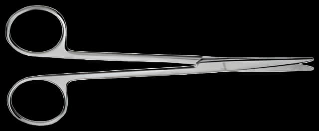 Dissecting Scissors V. Mueller® Metzenbaum 5-3/4 Inch Length Surgical Grade Stainless Steel NonSterile Finger Ring Handle Curved Blunt Tip / Blunt Tip - RH1650