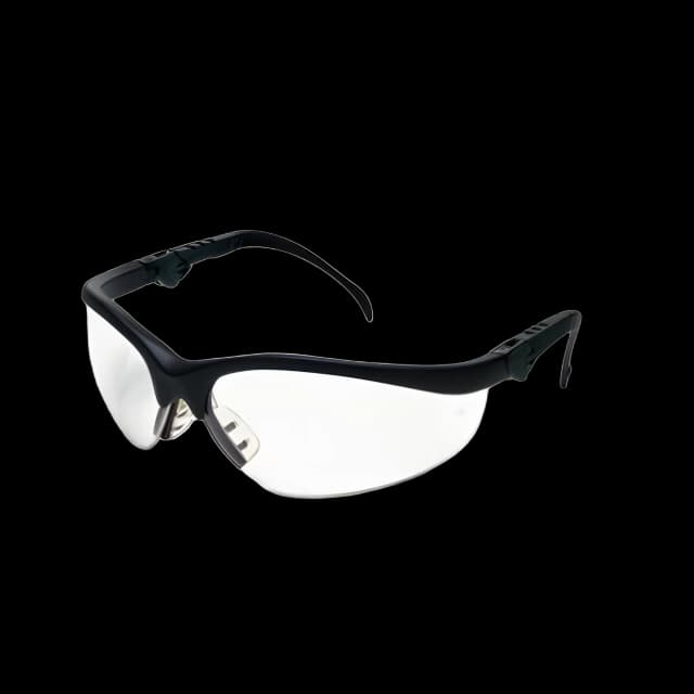 Klondike Plus Safety Glasses, Black Frame, Clear Lens