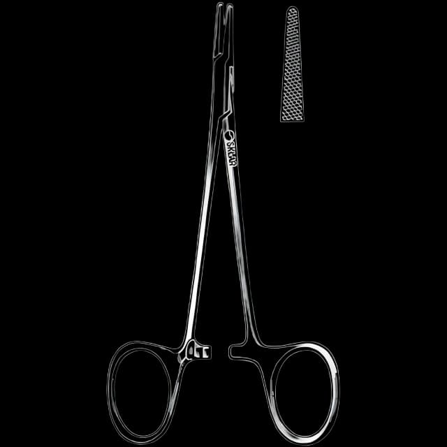 Needle Holder Sklarlite™ 5-1/4 Inch Length Serrated Jaw Finger Ring Handle