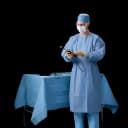 Protective Procedure Gown Halyard Large Blue NonSterile Not Rated Disposable