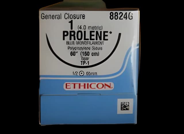 Nonabsorbable Suture with Needle Prolene™ Polypropylene TP-1 1/2 Circle Taper Point Needle Size 1 Monofilament