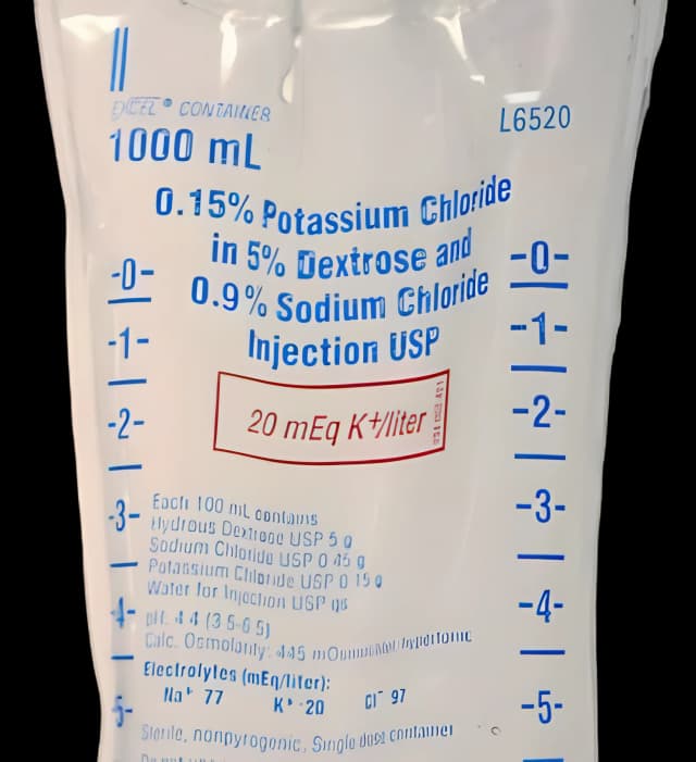 Replacement Preparation Potassium Chloride / Dextrose 5% / Sodium Chloride 0.9% 20 mEq / 1,000 mL IV Solution Flexible Bag 1,000 mL - L6520