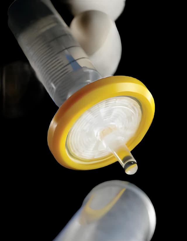 Millex-GV® Filter Unit 0.22 µm, 33 Diameter X 26 H mm, Yellow, PVDF, Female Luer Lok Inlet, Male Luer Slip Outlet, Sterile