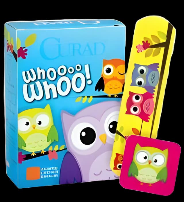 Curad Kid-Friendly Owl Design Adhesive Strips - Sterile & Latex-Free