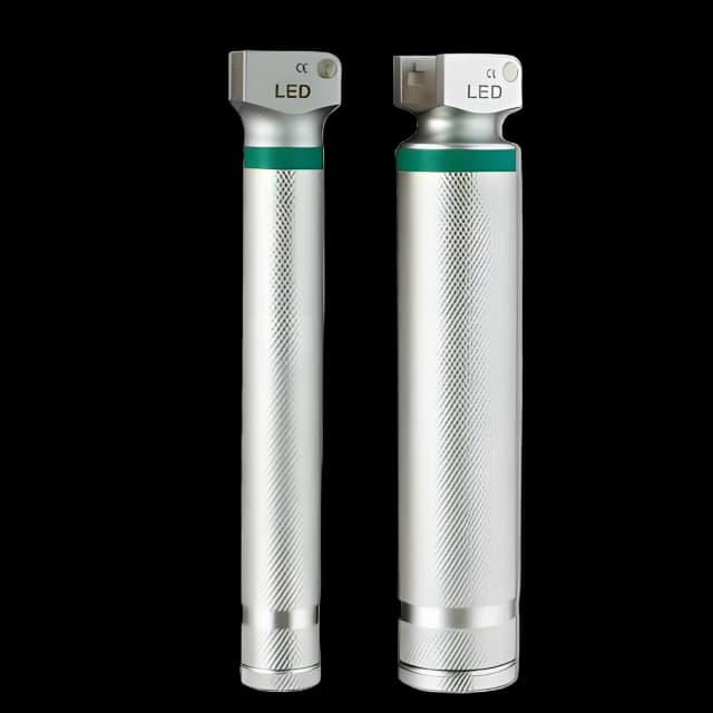 Handle GreenLine® Penlite, Chrome Plated Brass, Autoclavable, 2 "AA" Batteries, Satin Finish For Green System Fiber Optic Blades