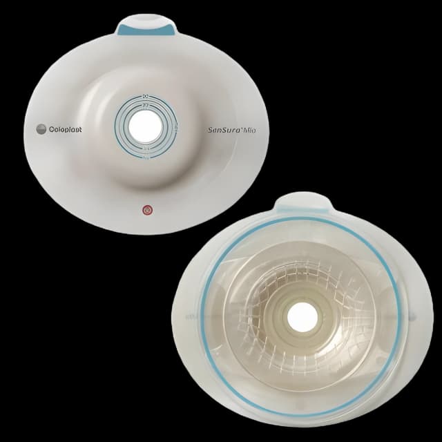 Ostomy Barrier SenSura® Mio Flex Trim to Fit, Extended Wear Elastic Adhesive 50 mm Flange Red Code System 15 to 30 mm Opening