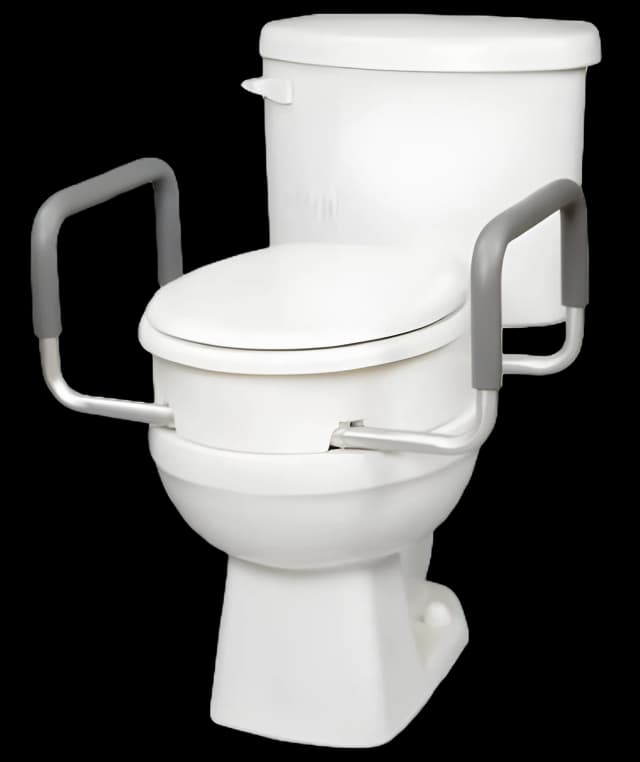 Raised Toilet Seat with Arms Carex® 3-1/2 Inch Height White 250 lbs. Weight Capacity