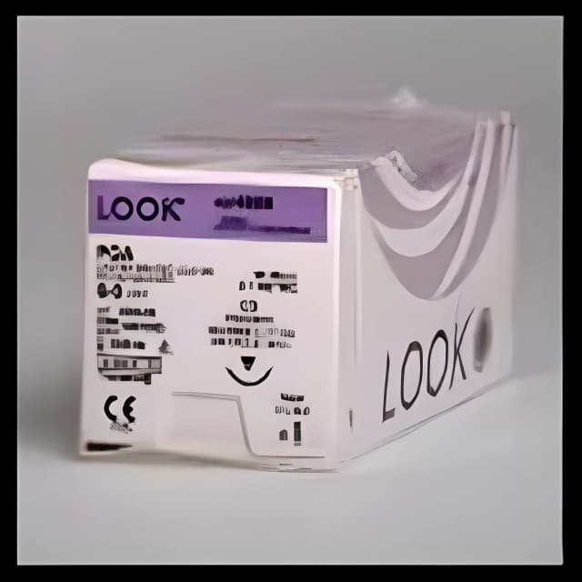 Absorbable Suture with Needle PolySyn™ Polyglycolic Acid C-7 3/8 Circle Reverse Cutting Needle Size 4 - 0 Braided