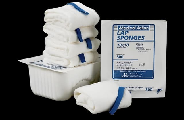 Surgical Laparotomy Sponge Cotton 4 X 18 Inch 5 Count Rigid Tray Sterile