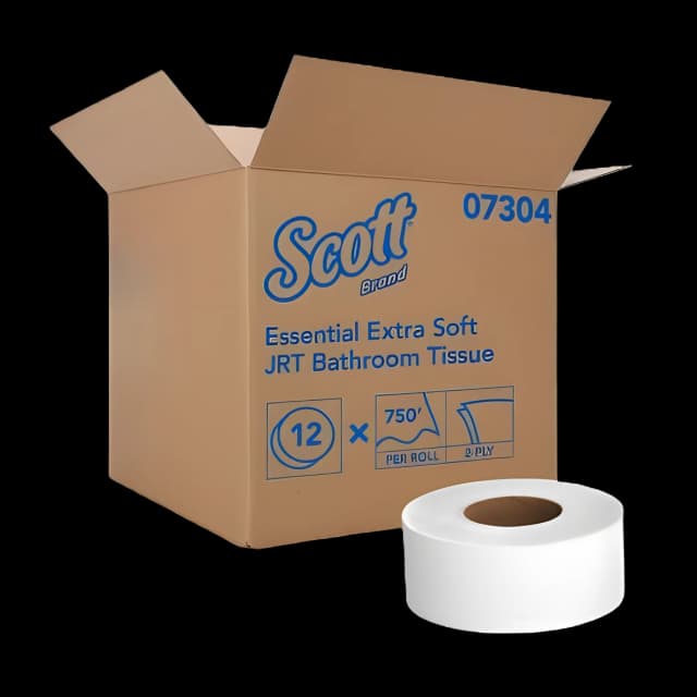 Toilet Tissue Scott® Essential Extra Soft JRT White 2-Ply Jumbo Size Cored Roll Continuous Sheet 3-11/20 Inch X 750 Foot