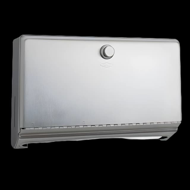 Paper Towel Dispenser Bobrick Satin Finish Stainless Steel Manual Pull 275 Count Surface / Wall Mount