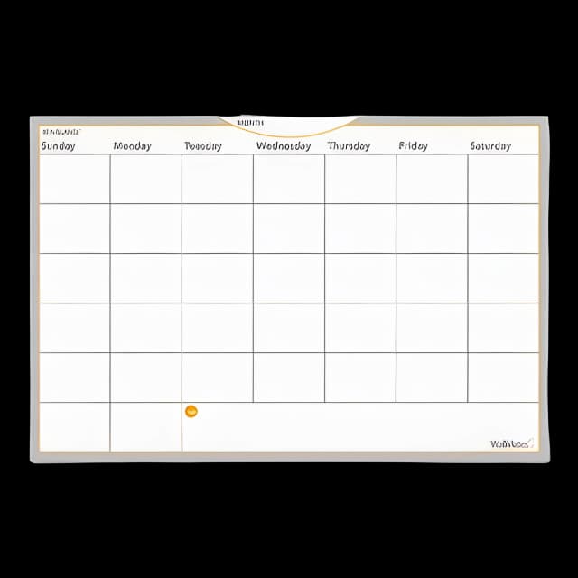 WallMates Self-Adhesive Dry Erase Monthly Planning Surfaces, 36 x 24, White/Gray/Orange Sheets, Undated