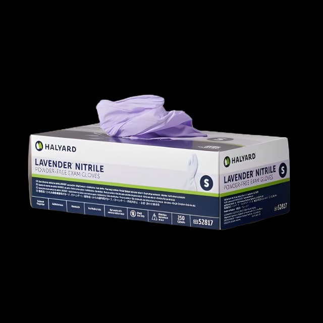 Exam Glove Halyard™ Lavender™ Small NonSterile Nitrile Standard Cuff Length Textured Fingertips Lavender Not Rated