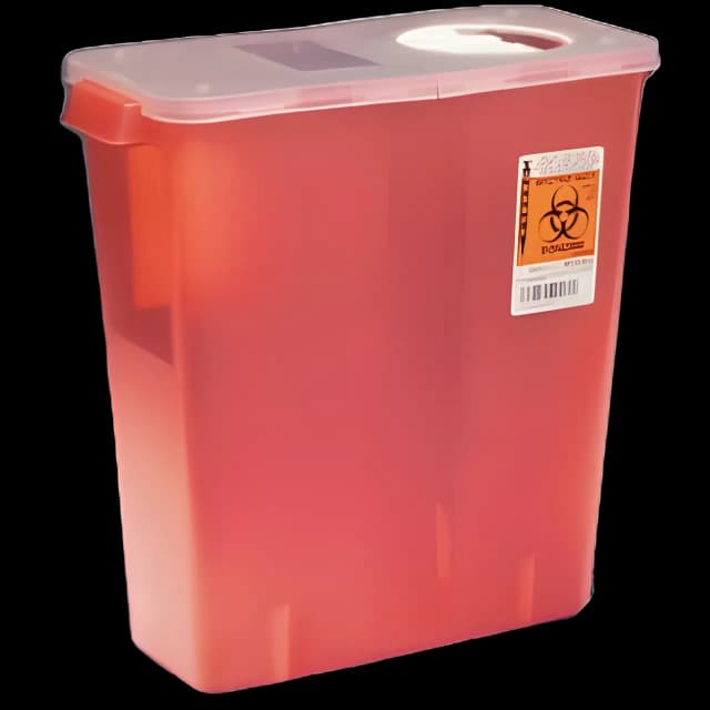 Universal Hazardous Waste Container SharpSafety™ Black Base Horizontal Entry 18 Gallon