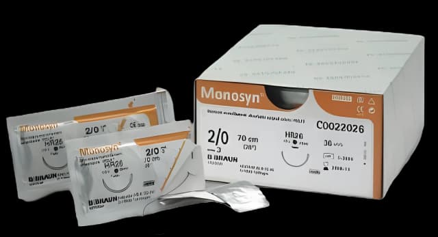 Absorbable Suture with Needle Monosyn® Glyconate HR 17 1/2 Circle Taper Point Needle Size 4 - 0 Monofilament
