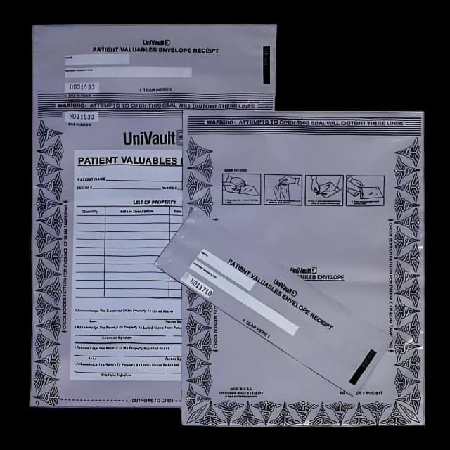 Patient Valuables Envelope 9 X 12 Inch Polyethylene Adhesive Closure Gray